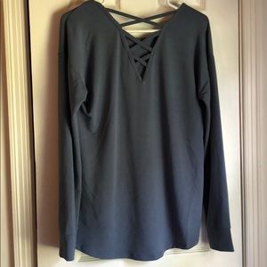 Danskin now shirt  blue with cross back